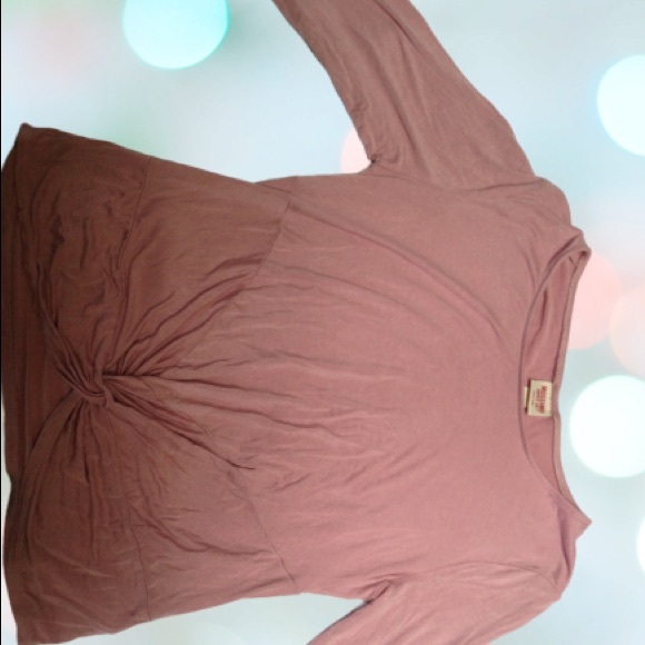 pink long sleeve tie up shirt - Picture 4 of 4